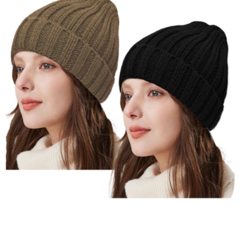 Stylish Black and Brown Knit Beanie